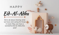 White Pastel Happy Eid Al Adha Mubarak Celebr Tag template
