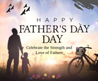 White Pastel Happy Father's Day Posts Medium Rectangle Persegi Panjang Sedang template