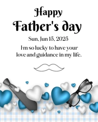 White Pastel Happy Father's Day Wish Cards Instagram Portrait template