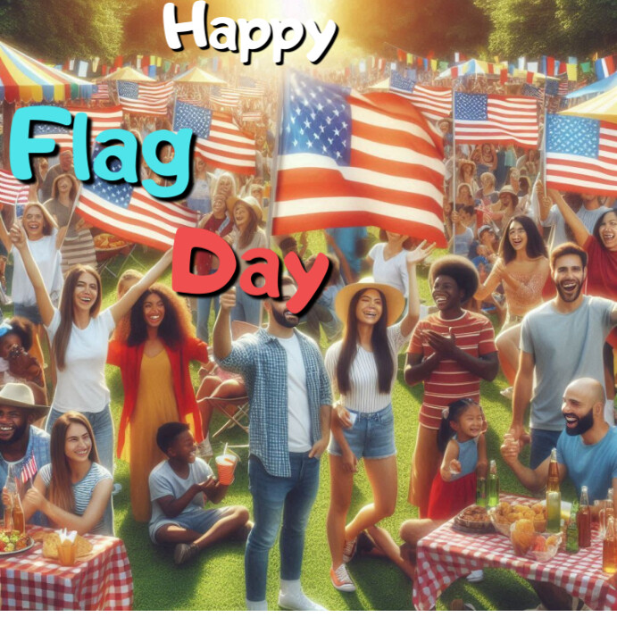 White Pastel Happy Flag Day Instagram Post Template | PosterMyWall