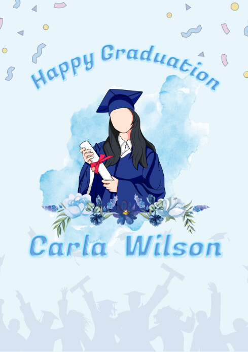 White Pastel Happy Graduation A4 Templat | PosterMyWall