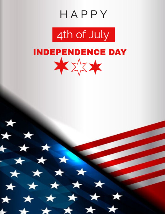 White Pastel Happy Independence Day Flyer (us Letter) template