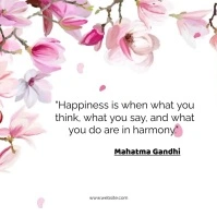 White Pastel Happy Life Inspirational Quotes สี่เหลี่ยมจัตุรัส (1:1) template