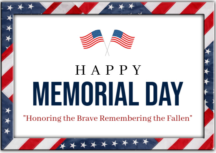 White Pastel Happy Memorial Day Honouring Templates  Postcard Postal