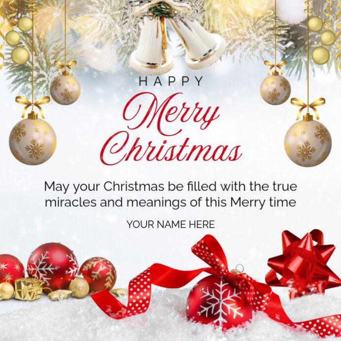 Copy of White Pastel Happy Merry Christmas Wishes Instagram Post ...