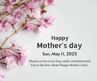 White Pastel Happy Mother's Day Appreciation Cards Large Rectangle Groot Reghoek template