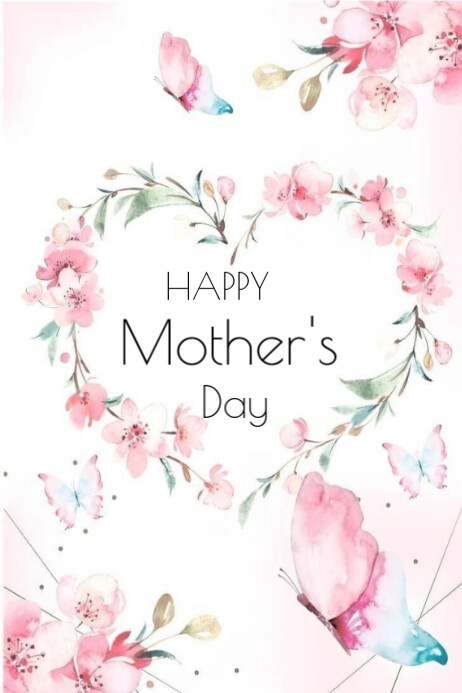 White Pastel Happy Mothers Day  Poster Cartaz template