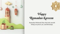 White Pastel Happy Ramadan Al Mubarak Best Wishes Presentation (16:9) template