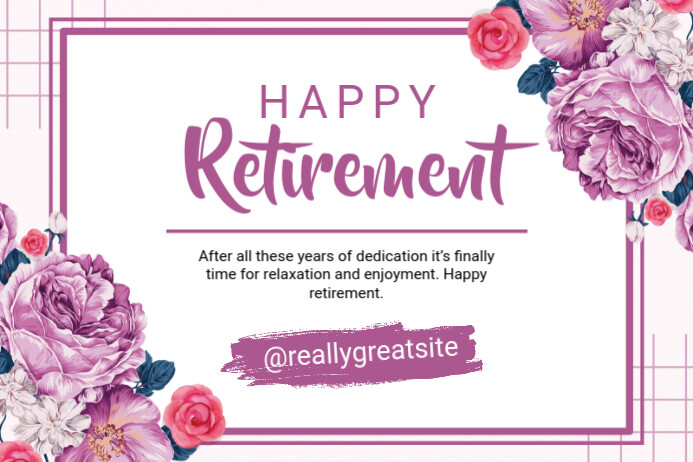White Pastel Happy Retirement Poster Template | PosterMyWall