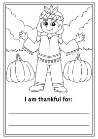 White Thanksgiving Coloring Worksheet A4 Template