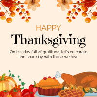 White Pastel Happy Thanksgiving Day Wishes  Instagram Post Instagram-Beitrag template