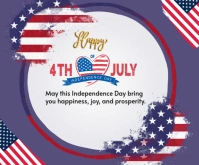 White Pastel Happy Usa Independence Day Wish Cards  Medium Rectangle template