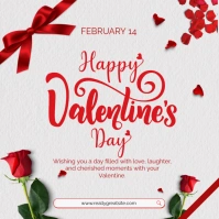 White Pastel Happy Valentine's Day  Instagram Post template