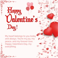 White Pastel Happy Valentine Instagram Post Instagram Post template