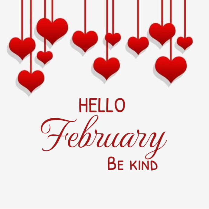 Copy of White Pastel Hello February Instagram Post | PosterMyWall