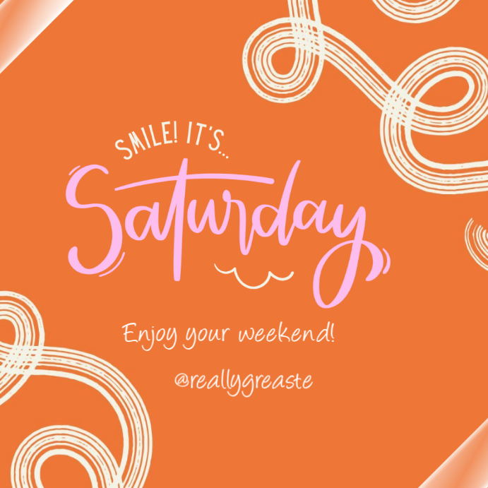 White Pastel Hello Saturday Instagram Post Template | PosterMyWall
