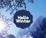White Pastel Hello Winter Nature Poster – Frosty Blue Aesthetic Seasonal Wall Art Medium Rectangle Mellemstort rektangel template