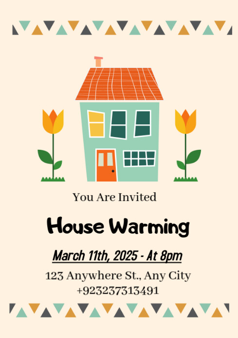 Copy of White Pastel House Warming Invitation Carf A4 | PosterMyWall