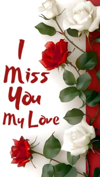 White Pastel I Miss You  Instagram Story Instagram-Story template