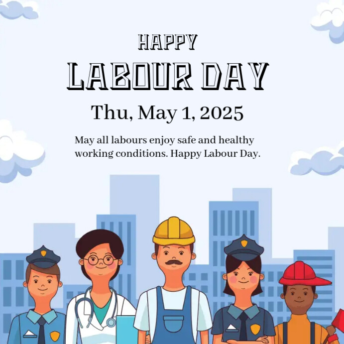 White Pastel International Worker's Appreciation Banner's Instagram Post template