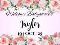 White Pastel Invitación Baby Shower  Yard Sign template