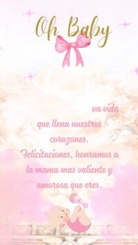 White Pastel Invitación Babyshower  Instagram Reel template