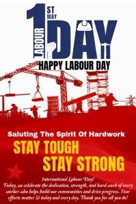 White Pastel Labour Day  Pinterest Graphic template