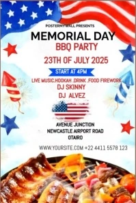 White Pastel Memorial Day  Pinterest Graphic template