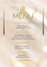 White Pastel Menu Restaurant A2 template