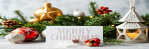 White Pastel  Merry Christmas  Email Header E-mail-overskrift template