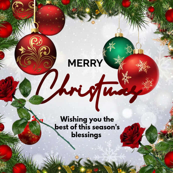 White Pastel Merry Christmas Instagram Post Template | PosterMyWall