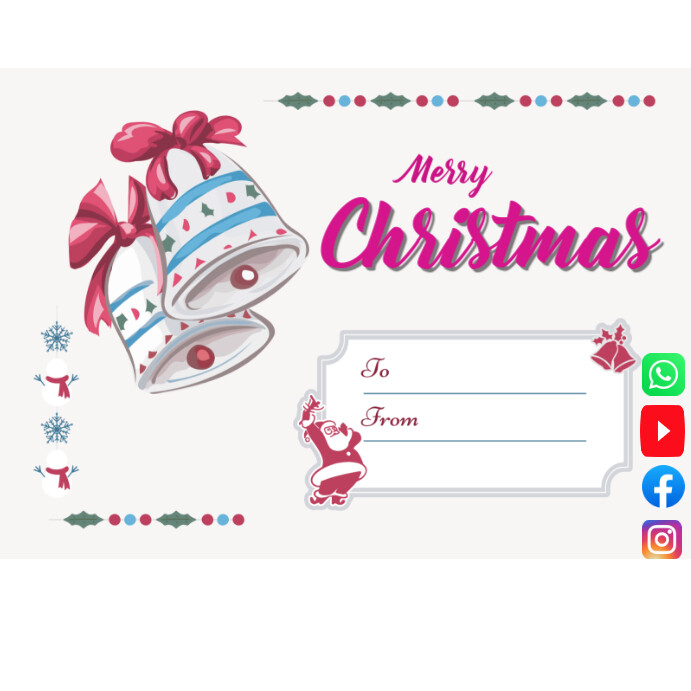 White Pastel Merry Christmas Instagram Post Template | PosterMyWall