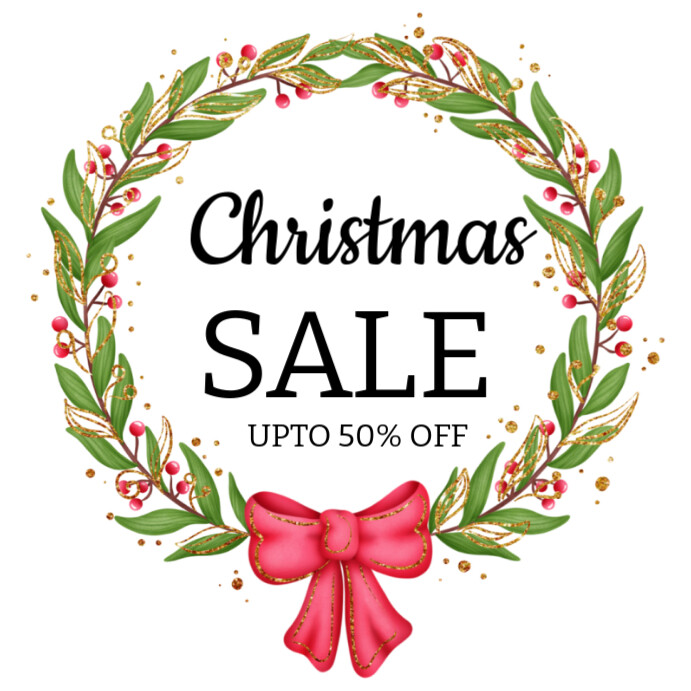 White Pastel Merry Christmas Sale Banners Instagram Post Template ...