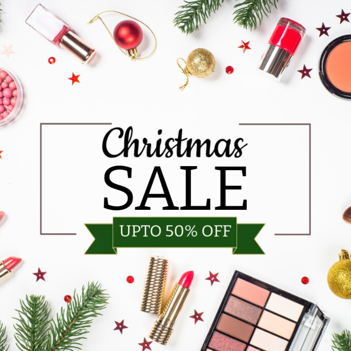White pastel merry christmas sale template instagram post | PosterMyWall