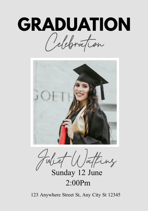 Plantilla de White Pastel Minimalist Graduation A3 | PosterMyWall