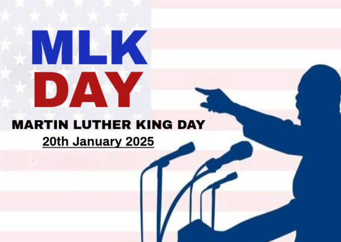 White Pastel Mlk Day, Martin Luther King Day Postcard Poskaart template