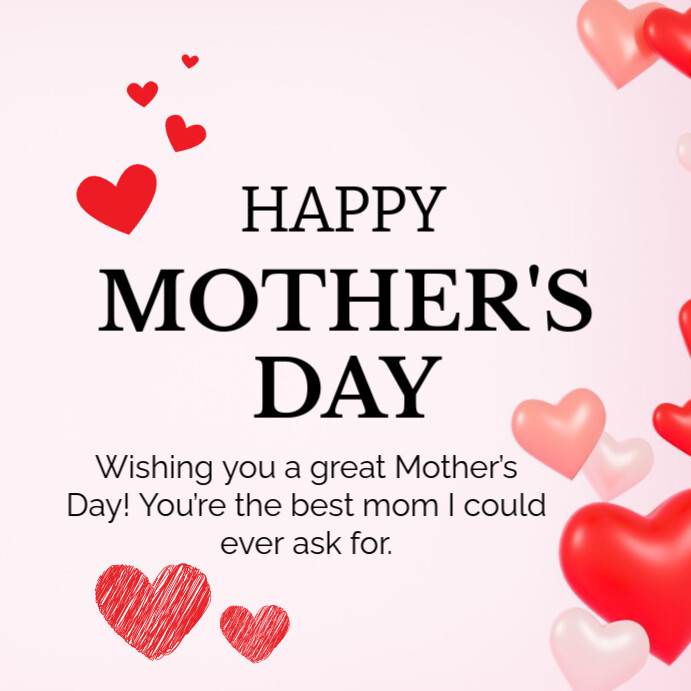 White Pastel Mom Day Love Message Posts Instagram Post Template ...