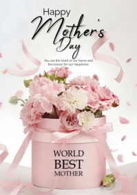 White Pastel Mother's Day A1 template