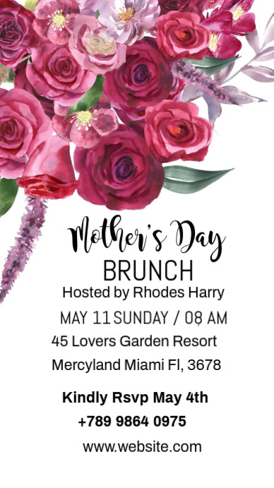 White Pastel Mother's Day Brunch  Instagram Story Instagram-verhaal template