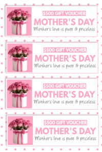 White Pastel Mother's Day Gift Voucher Poster template