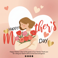 White Pastel Mother's Day Square template