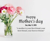 White Pastel Mother's Day Wish Cards Medium Rectangle 中矩形广告 template