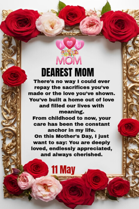 White Pastel Mother's Day Design  Pinterest Graphic template