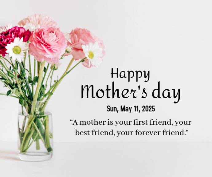 White Pastel Mother's Day Wish Cards Medium Rectangle template