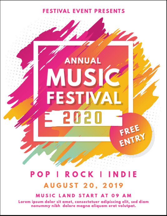 White Pastel Music Festival Poster Template Postermywall