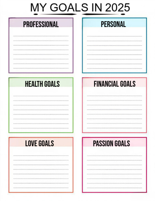 Goal Flyer Examples Copy of White Pastel My New Year Goals Flyer (us Letter) | PosterMyWall