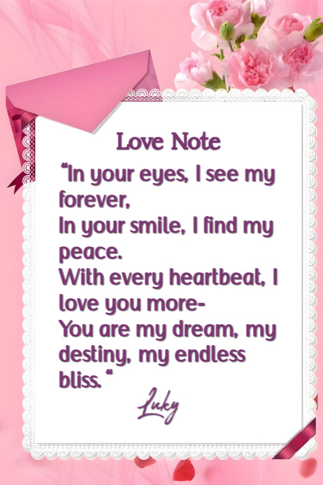 Plantilla de White Pastel National Love Note Day Poster | PosterMyWall