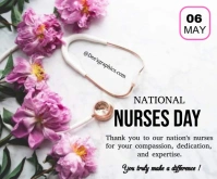 White Pastel National Nurses Day  Medium Rectangle template