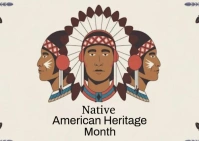 White Pastel Native American Heritage Month  Postcard Postal template