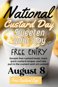 Putih National Custard Day Poster Template